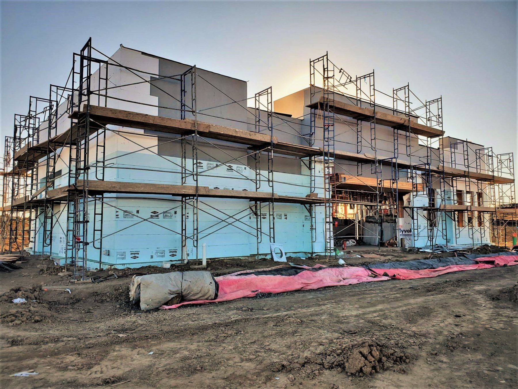 Westmoreland Builders project under construction with framing and scaffold